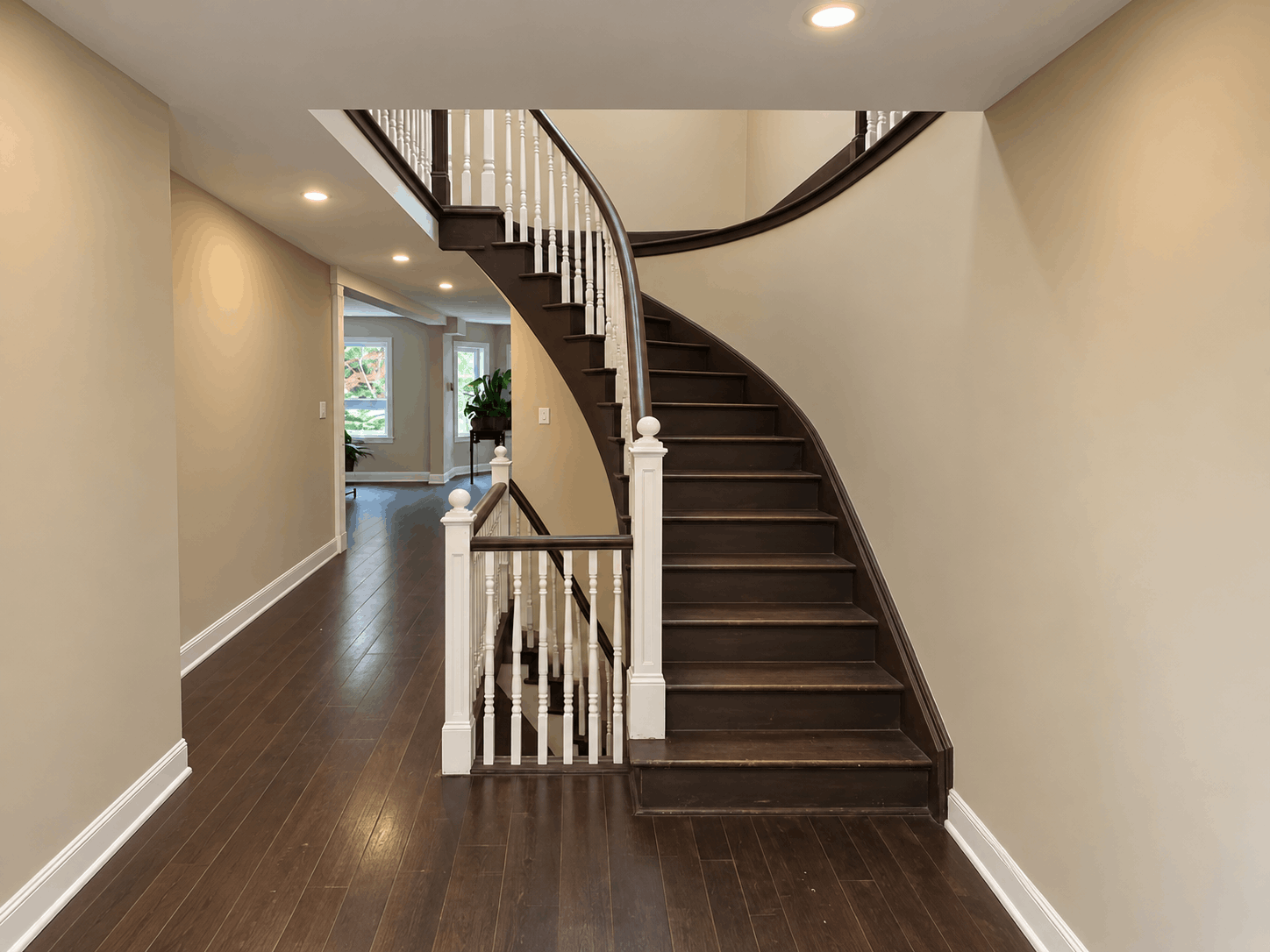 custom wood and iron stair railing